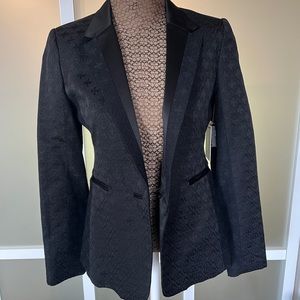 NWT JUICY COUTURE PITCH BLACK JACQUARD BLAZER SZ 4